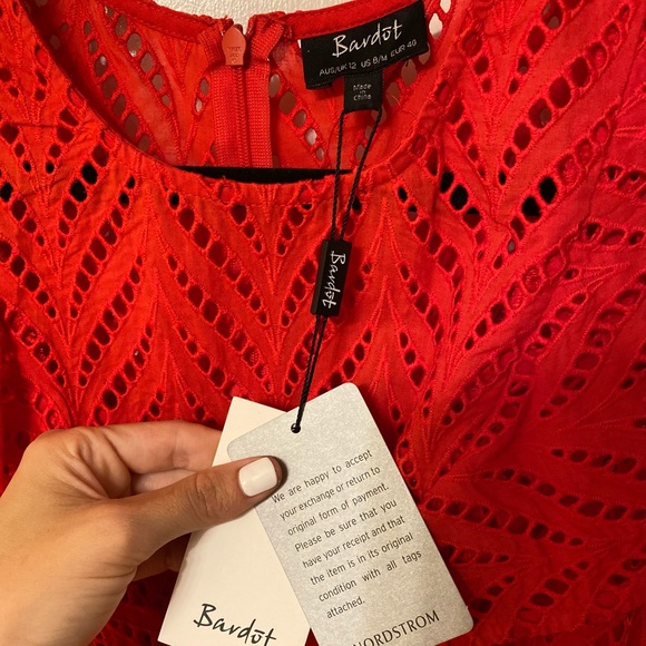 NWT Bardot Kira Cutout Ruffled Fit & Flare Dress - Picture 7 of 7